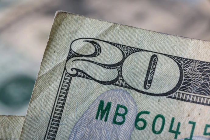 a close up of a twenty dollar bill